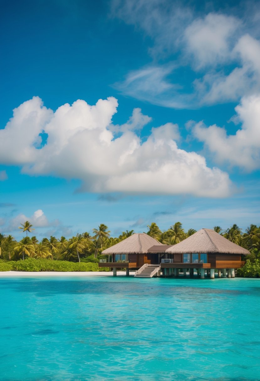 A luxurious overwater bungalow at The Brando resort in French Polynesia, surrounded by crystal-clear turquoise water and lush tropical greenery