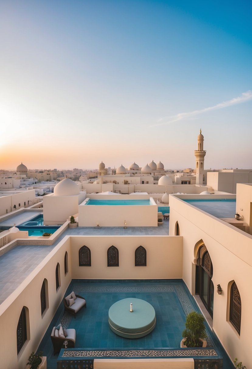 A serene rooftop view of Makkah's Al Diyafah district, perfect for honeymoon destinations