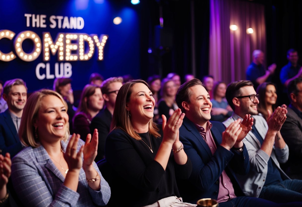 Audience at The Stand Comedy Club in Newcastle laughing and clapping