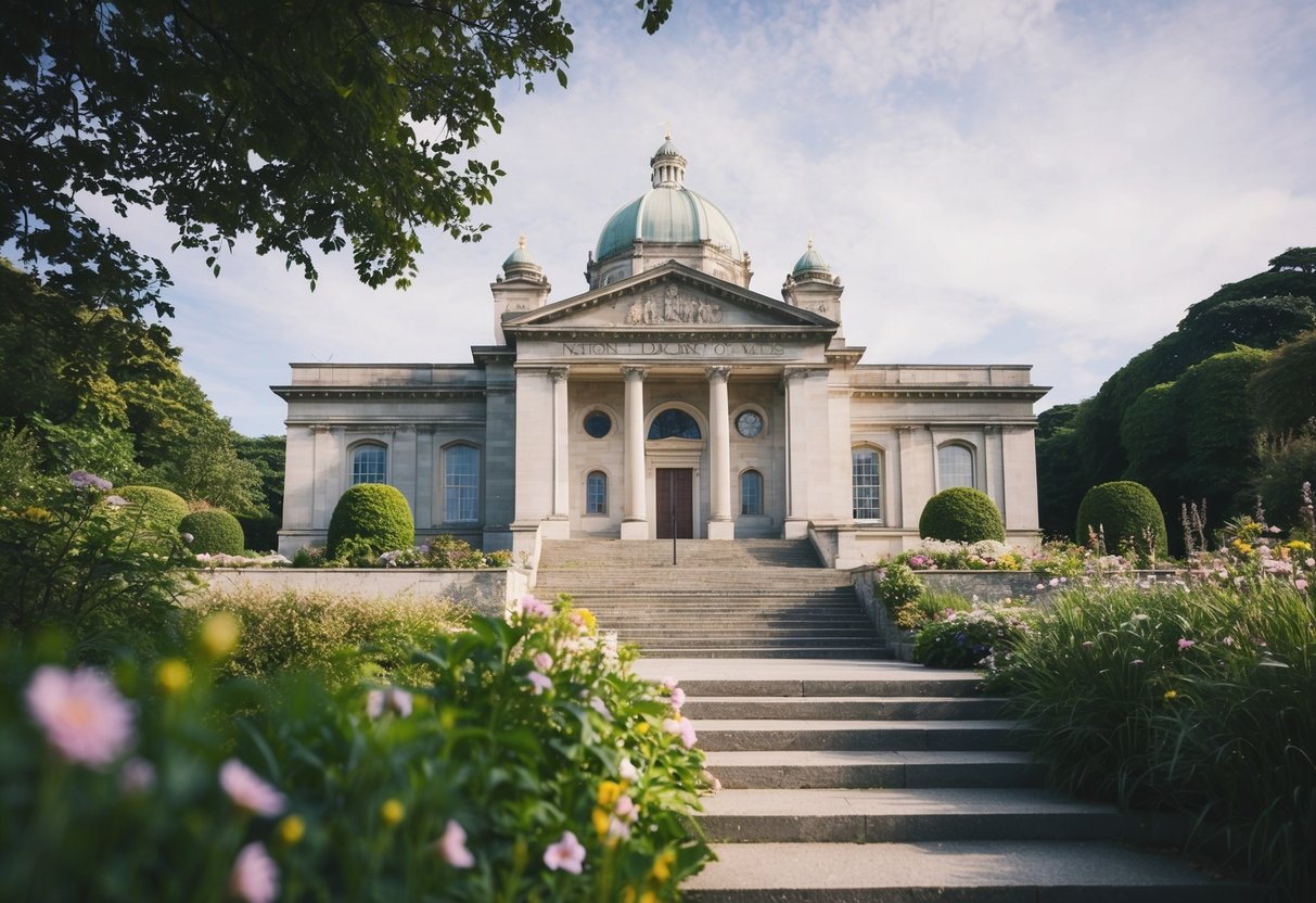 The National Library of Wales in Aberystwyth, with its grand architecture and lush surroundings, provides a serene and romantic setting for a date