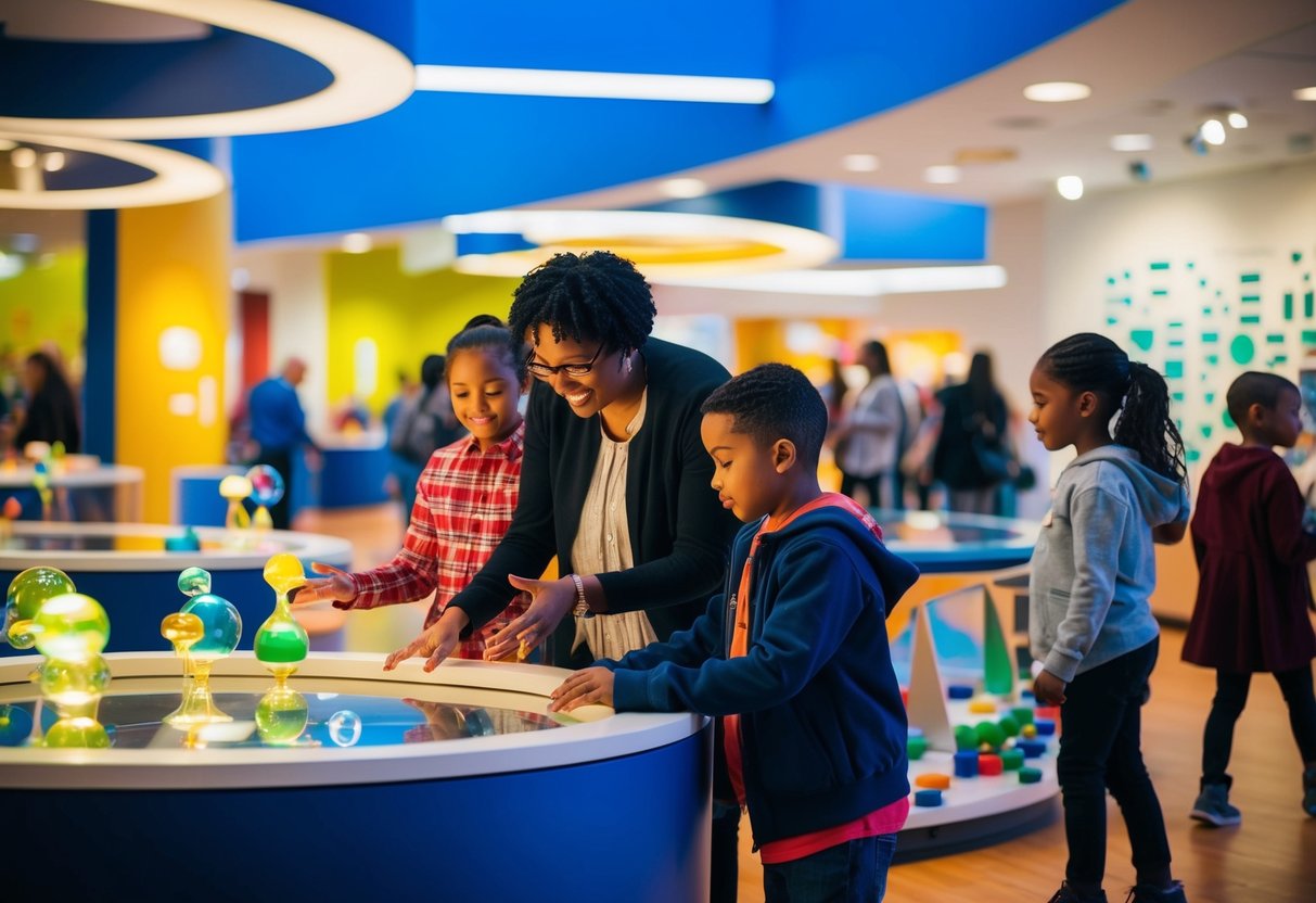 Visitors explore interactive exhibits at Maryland Science Center