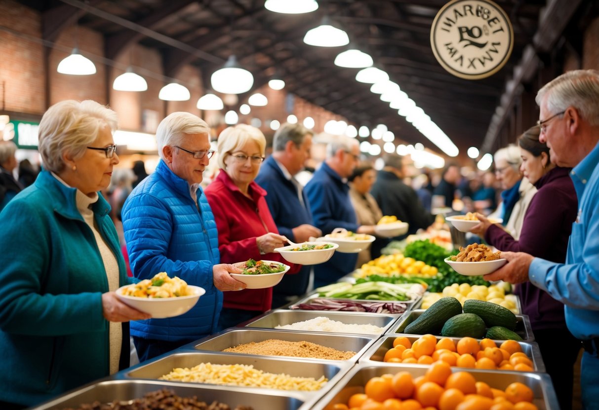 Visitors sample diverse local foods at bustling Lexington Market